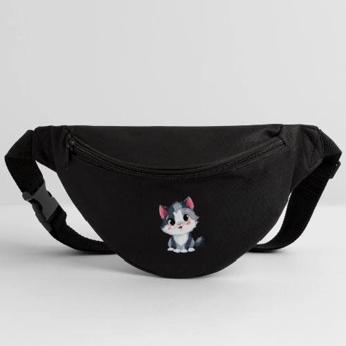 Sweet Sitting Kitten Cartoon Smiling - Fanny Pack 
