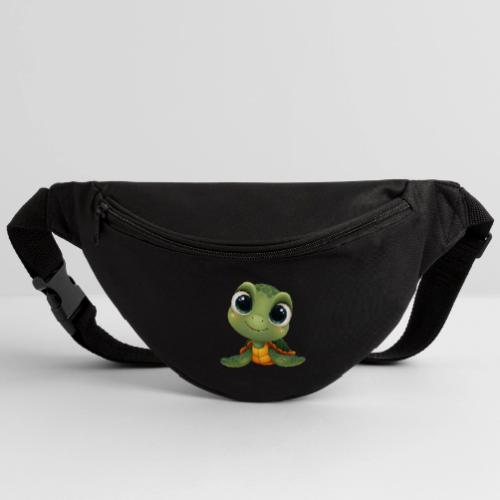 Cheerful Green Cartoon Sea Turtle with Big Eyes - Fanny Pack 