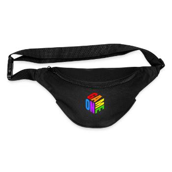 GAME ON 3D Isometric Cube | Colorful Retro Rainbow - Fanny Pack  - black - Front