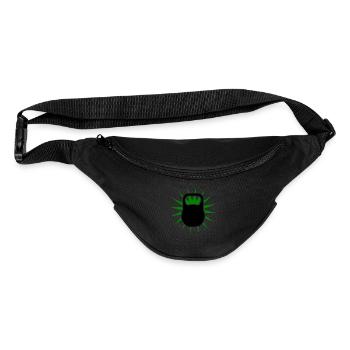Green Sunburst Kettlebell Emblem - Fanny Pack  - black - Front