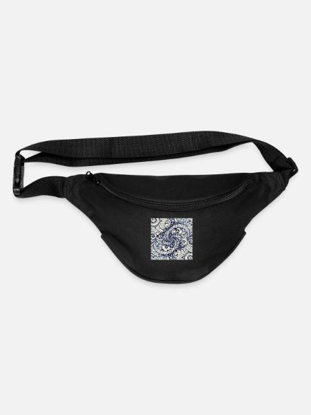 Blue Paisley Fractal Swirl - Fanny Pack - black