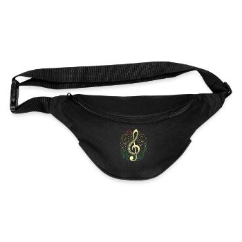 Treble Clef Keyboard Classical Music Notes - Fanny Pack  - black - Front