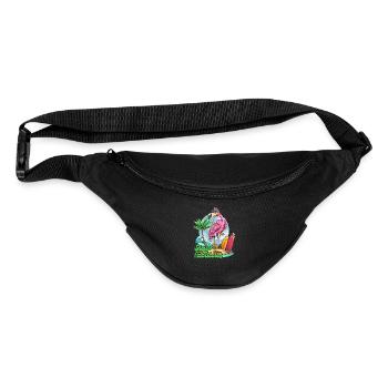 Stay Fabulous Flamingo Summer Vibes T-Shirt - Fanny Pack  - black - Front