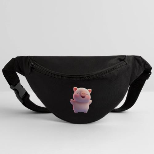 Cute Cartoon Baby Pig Standing Arms Up - Fanny Pack 