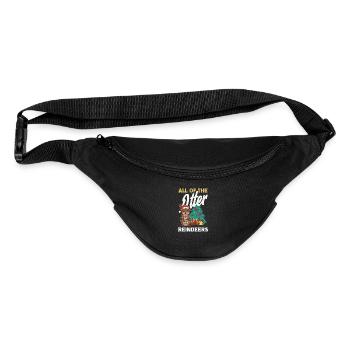 Sea Otter Pun Christmas Reindeers - Fanny Pack  - black - Front