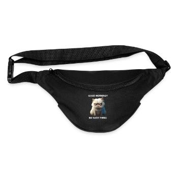 Grumpy, sarcastic white cat - Good morning - Fanny Pack  - black - Front