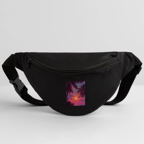 Tropical Sunset Palm Silhouette Design - Fanny Pack 