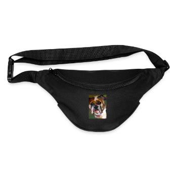 Bulldog Portrait Original Painting Dog Art - Fanny Pack  - black - Front