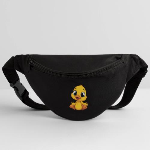 Sweet Yellow Cartoon Duck Sitting Happily - Fanny Pack 