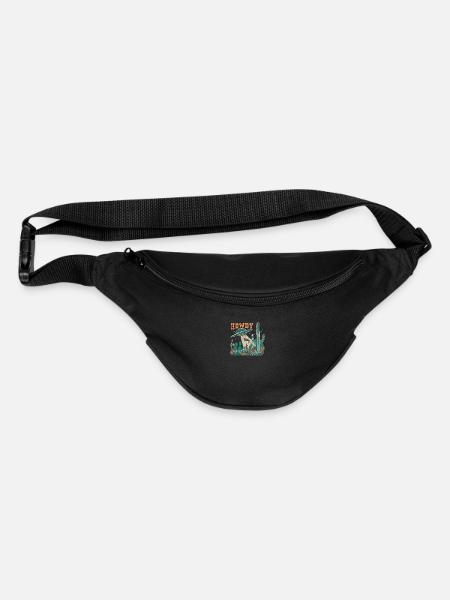 Howdy Western Cow UFO Vintage Cowboy Alien - Fanny Pack - black