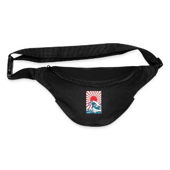 Japan wave original art - Fanny Pack  - black - Front