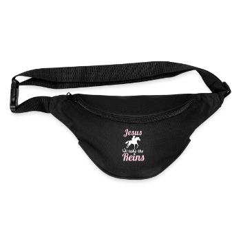 Jesus Take The Reins Religious Christian - Fanny Pack  - black - Front