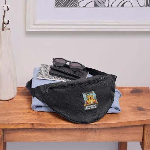 🔥 Funny Dog Meme “This Is Fine, I Have Coffee” - Fanny Pack 