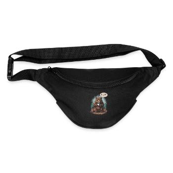 Bearly Awake Without Coffee Funny Bear - Fanny Pack  - black - Front