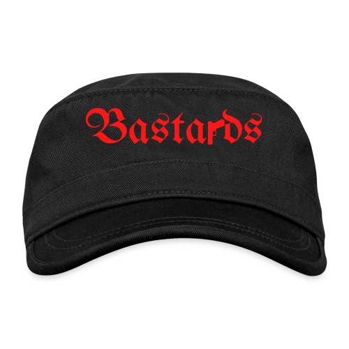 Bastards Gothic Letters Gun (in red letters) - Organic Cadet Cap 