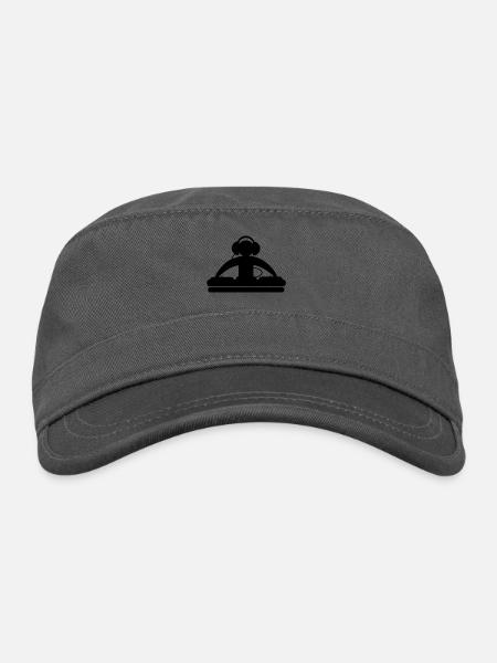 dj - Organic Cadet Cap  - charcoal - Front