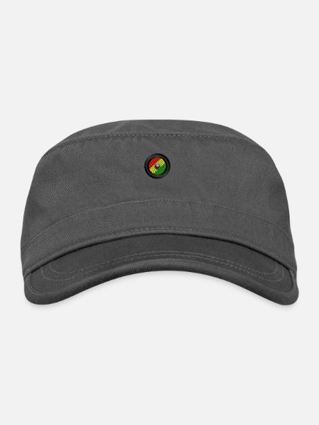 Reggae Music Sound System Dub - Organic Cadet Cap  - charcoal - Front