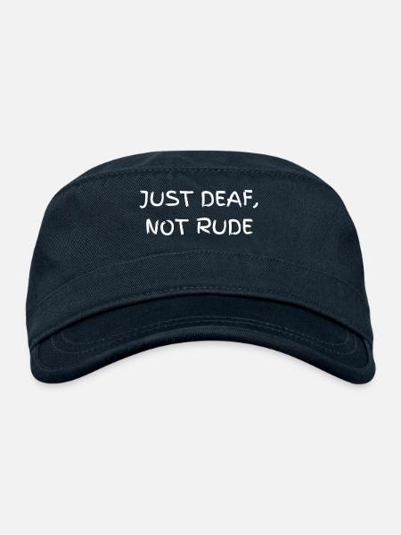 Just Deaf Not Rude - Organic Cadet Cap  - navy - Front