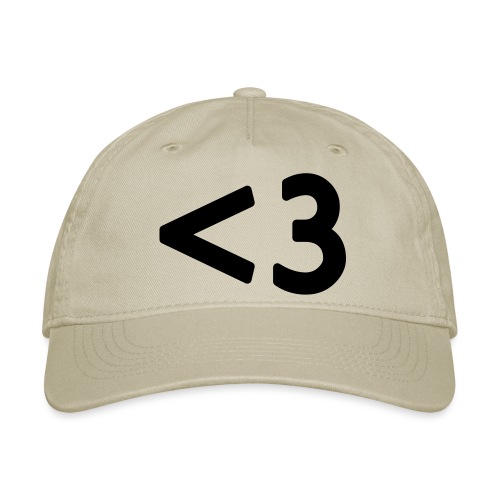 3 Less than three heart design - Organic Baseball Cap