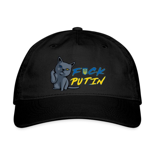 F Putin - R̶u̶s̶s̶i̶a̶n Ukrainian Blue Cat - Organic Baseball Cap
