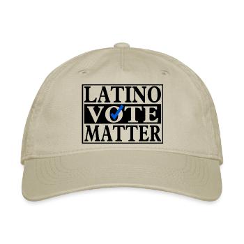 LATINO VOTE MATTER - Organic Baseball Cap - khaki - Front