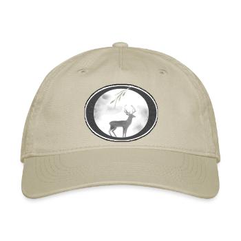 Night deer - Organic Baseball Cap - khaki - Front