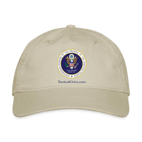 The People's Seal with blue url - Organic Baseball Cap