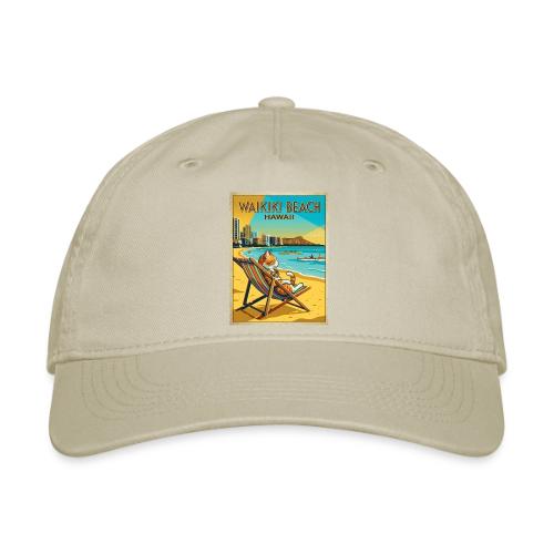 Waikiki Beach Cat - Organic Baseball Cap