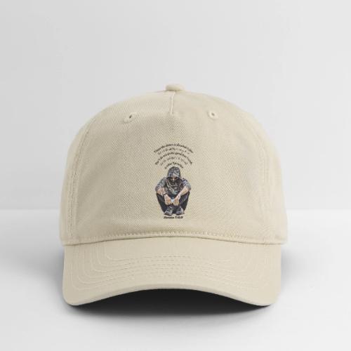 Hooded Man Color Pencil Sketch Drawing Scripture - Organic Baseball Cap