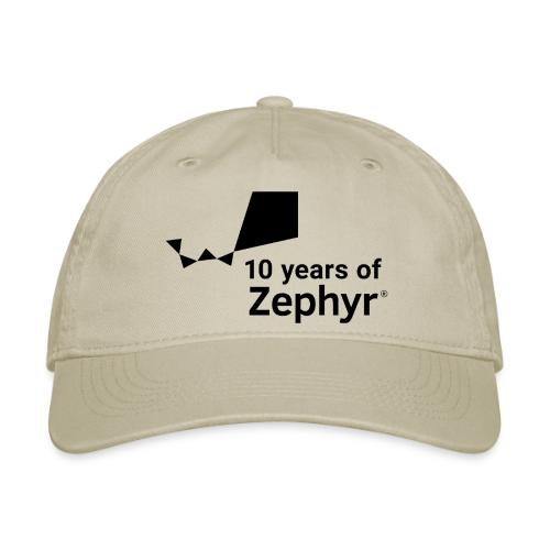 Zephyr 10th Anniversary Stacked Black - Organic Baseball Cap