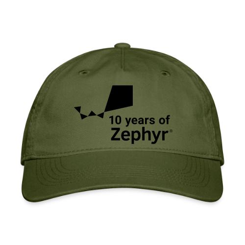 Zephyr 10th Anniversary Stacked Black - Organic Baseball Cap