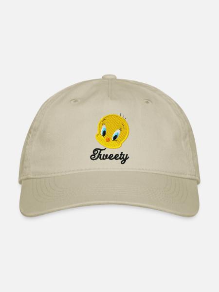 Looney Tunes Tweety Embroidery - Organic Baseball Cap - khaki