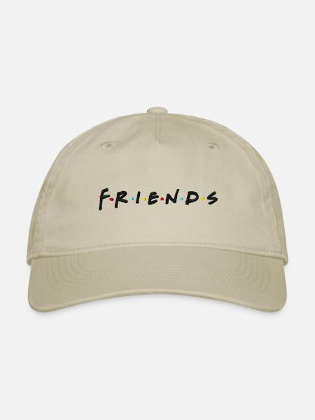 Friends Official Logo As Embroidery Design - Organic Baseball Cap - khaki - Front