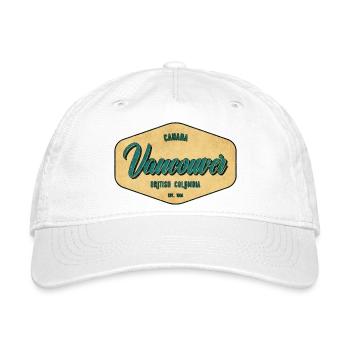 Vancouver Vintage City Badge - Organic Baseball Cap - white - Front