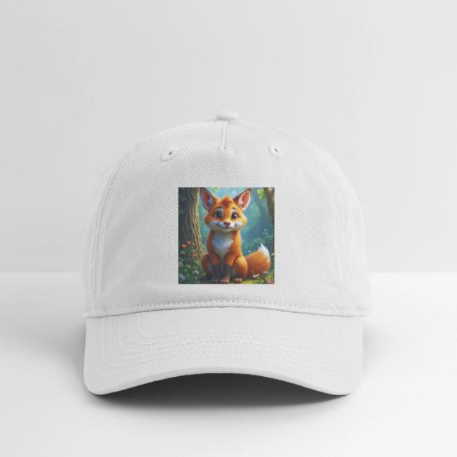 Magical fantasy fox in enchanted forest scene