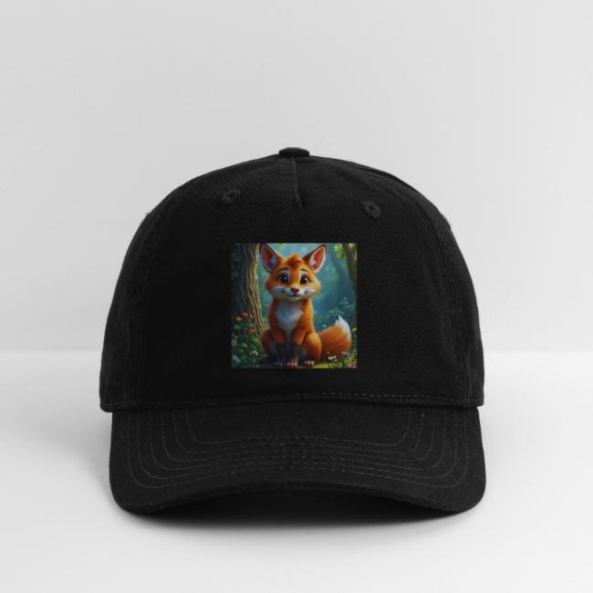 Magical fantasy fox in enchanted forest scene