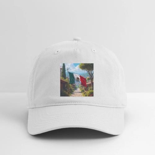 Mexican flag surrounded by nature and magic town - Organic Baseball Cap