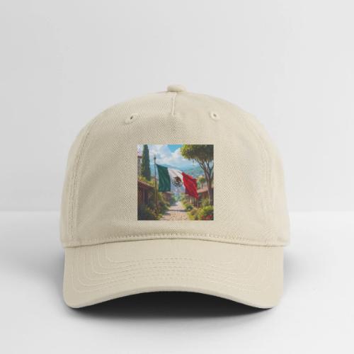 Mexican flag surrounded by nature and magic town - Organic Baseball Cap