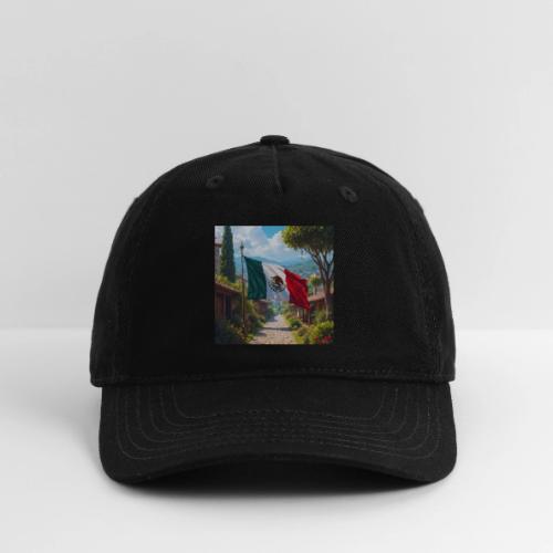 Mexican flag surrounded by nature and magic town - Organic Baseball Cap