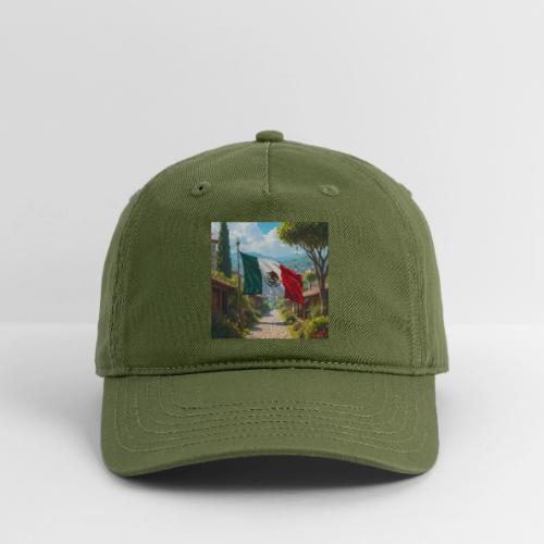 Mexican flag surrounded by nature and magic town - Organic Baseball Cap