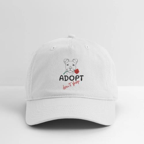 Retro Adopt Dont Shop Cute Puppy Rose Tee - Organic Baseball Cap