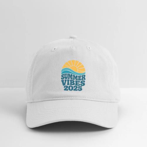 Summer Vibes 2025 Retro Sunset T-Shirt | Fun Beach - Organic Baseball Cap