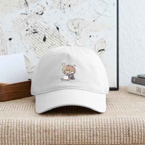 Crying Chibi Boy with Stray Cat - Organic Baseball Cap