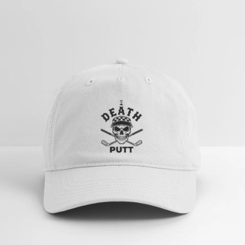 DEATH PUTT - Gothic Golf Gift Tee - Skull & Putter - Organic Baseball Cap