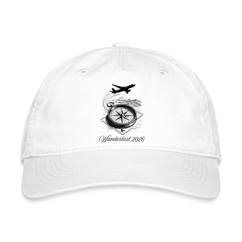 Wanderlust 2026 T-Shirt | Minimalist Travel Plane - Organic Baseball Cap
