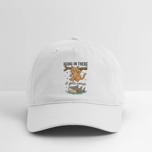 Funny Hang in There, It Gets Worse Cat and Shark - Organic Baseball Cap
