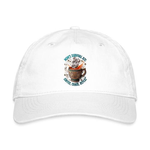 Mom's Survival Kit Tee | Coffee Chaos - Organic Baseball Cap