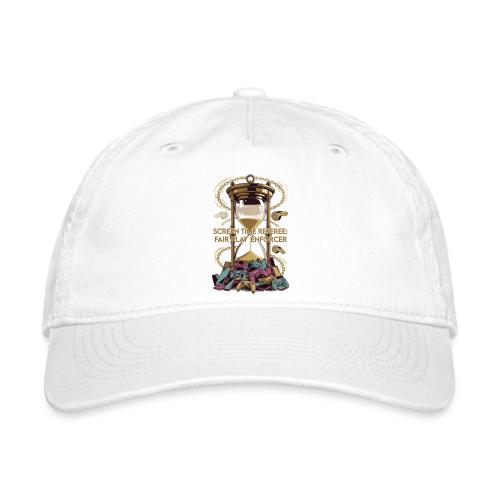 Screen Time Referee T Shirt, Fair Play Enforcer - Organic Baseball Cap