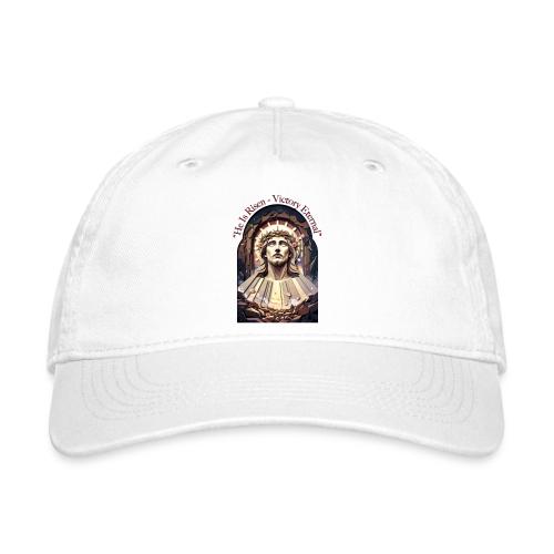 Easter He Is Risen Face of Christ T Shirt, Gift - Organic Baseball Cap