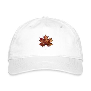 Feuille d’érable d’automne - Casquette de Baseball bio - blanc - Devant